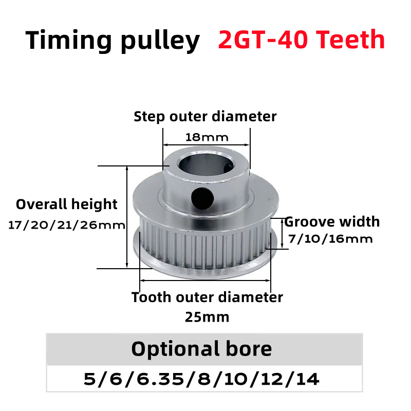 2GT 2M 40Teeth GT2 40T Timing  - Gt2 Pulley 评论和价格