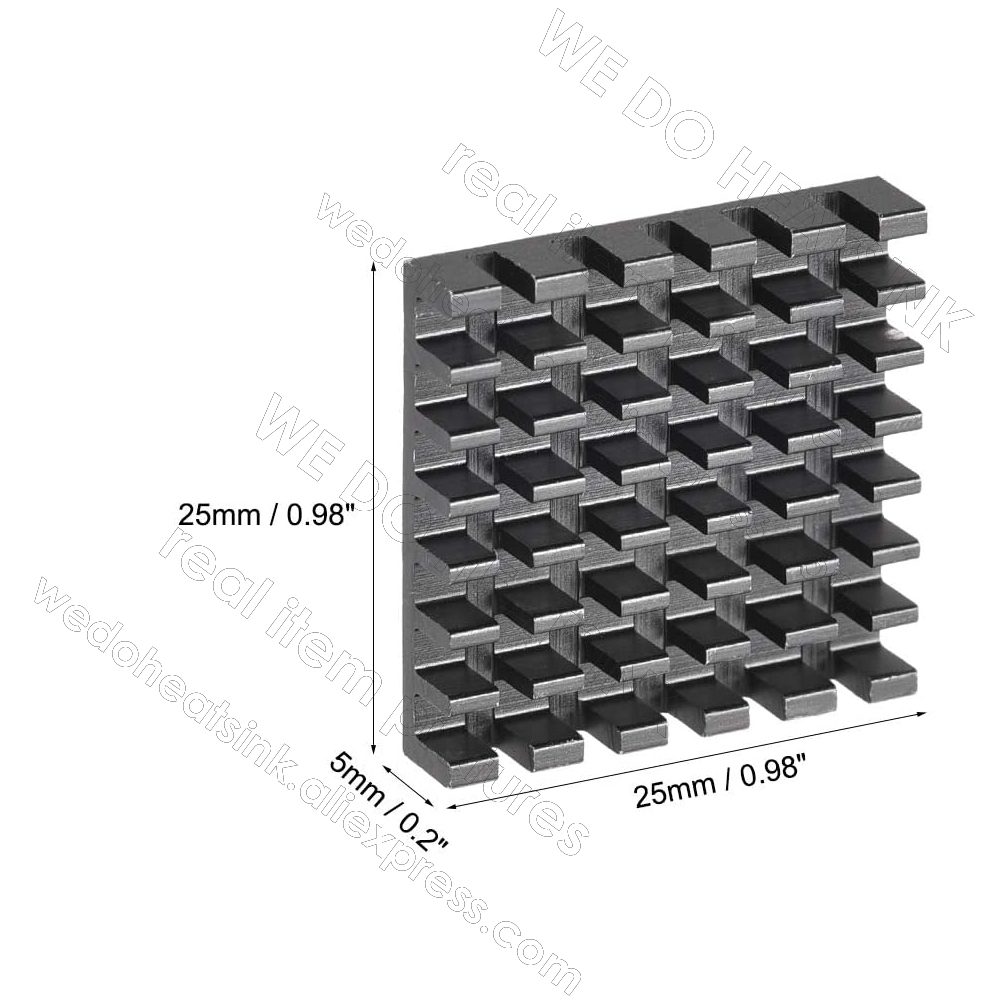 25x25x5mm Black Heatsink With  - Aluminium Extrusion 评论和价格