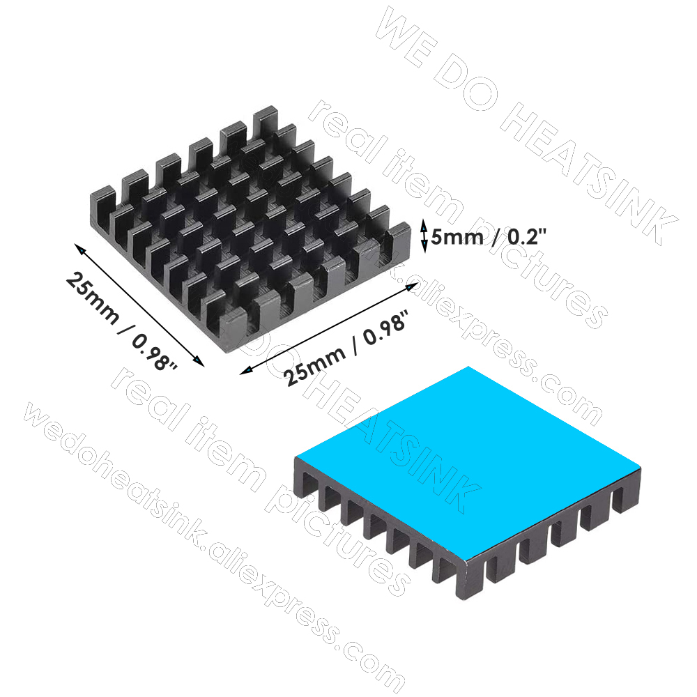 25x25x5mm Black Heatsink With  - Aluminium Extrusion 评论和价格