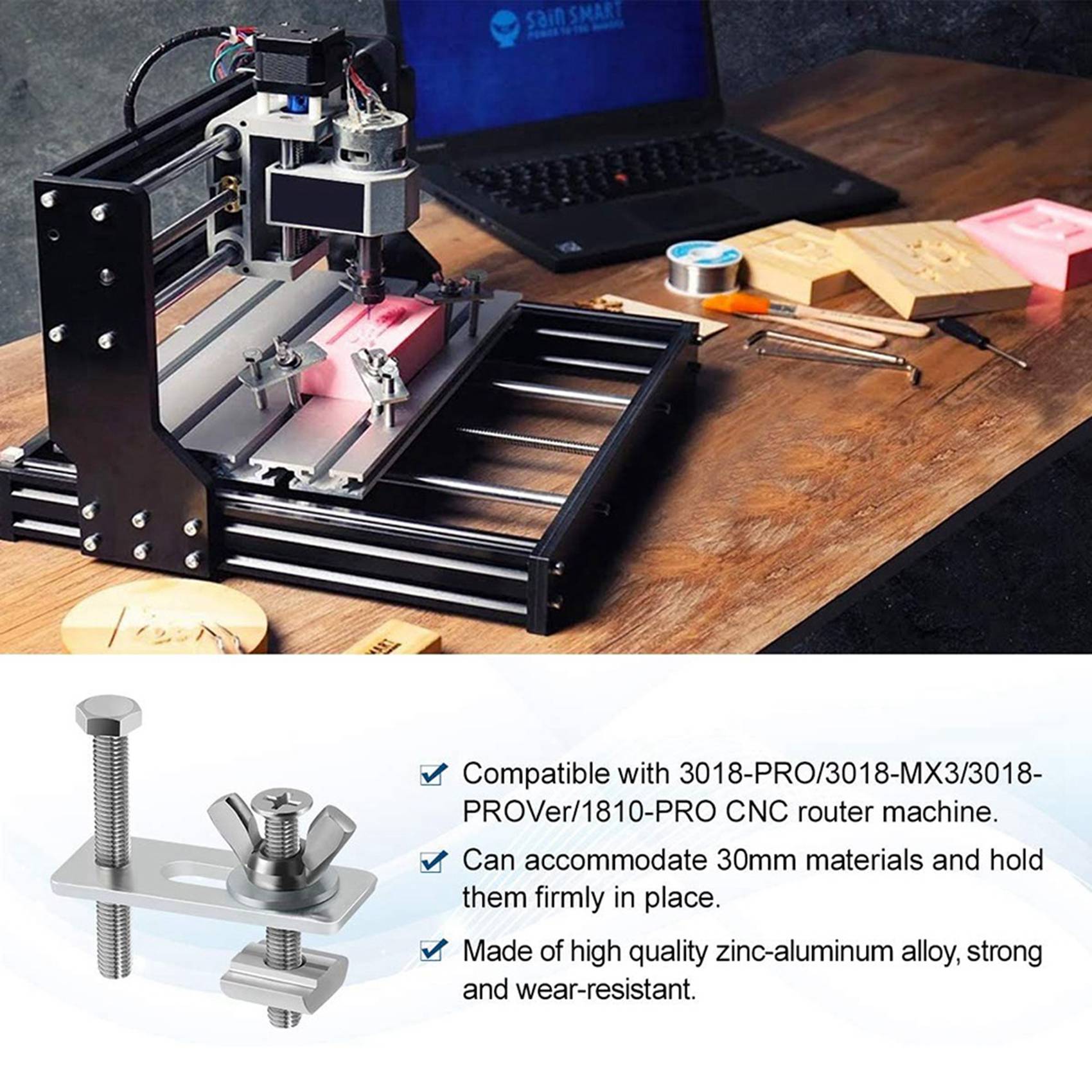 B62B-8 Pack T-Track Clamp,Mini - 3018 Cnc 评论和价格