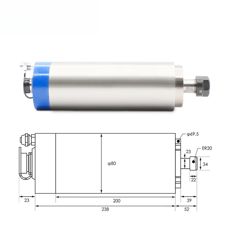 2.2KW ER20 Water Cooled Spindl - Spindle Motor 评论和价格
