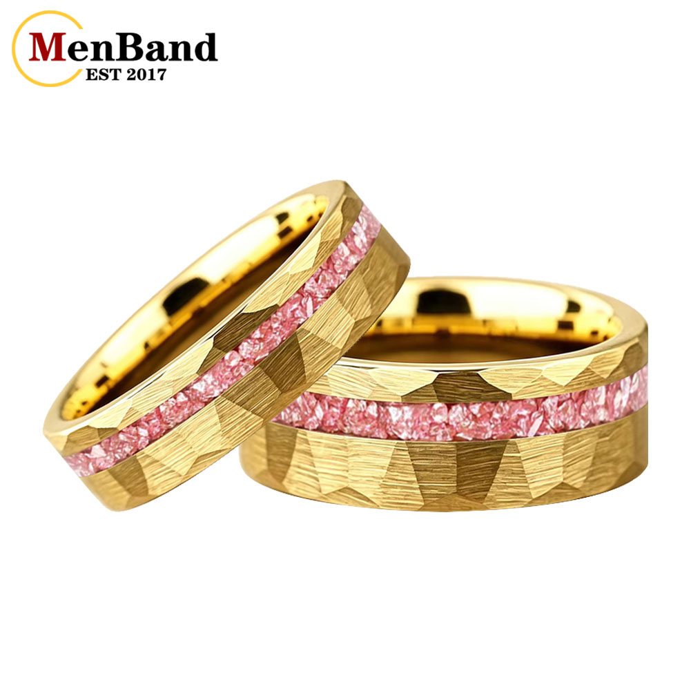 New 6/8mm Gold Hammered Weddin - Coupling 8Mm 评论和价格