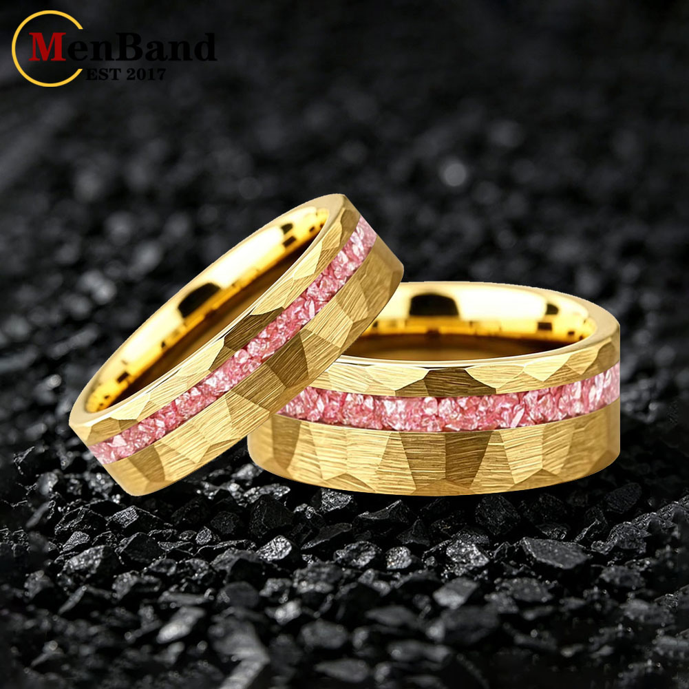 New 6/8mm Gold Hammered Weddin - Coupling 8Mm 评论和价格