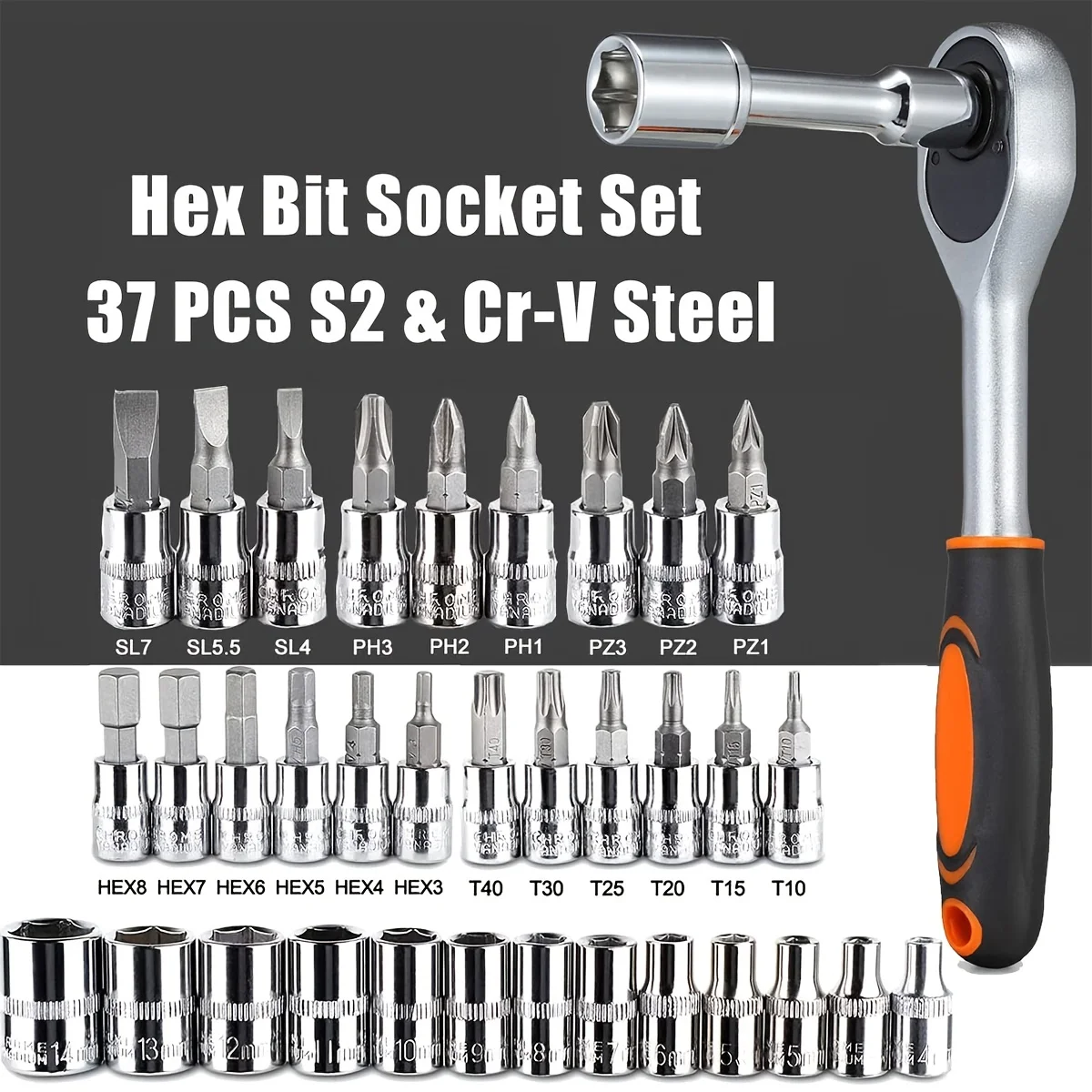 46pc Drive Socket Set 1/4 inch - Cnc Bits 评论和价格