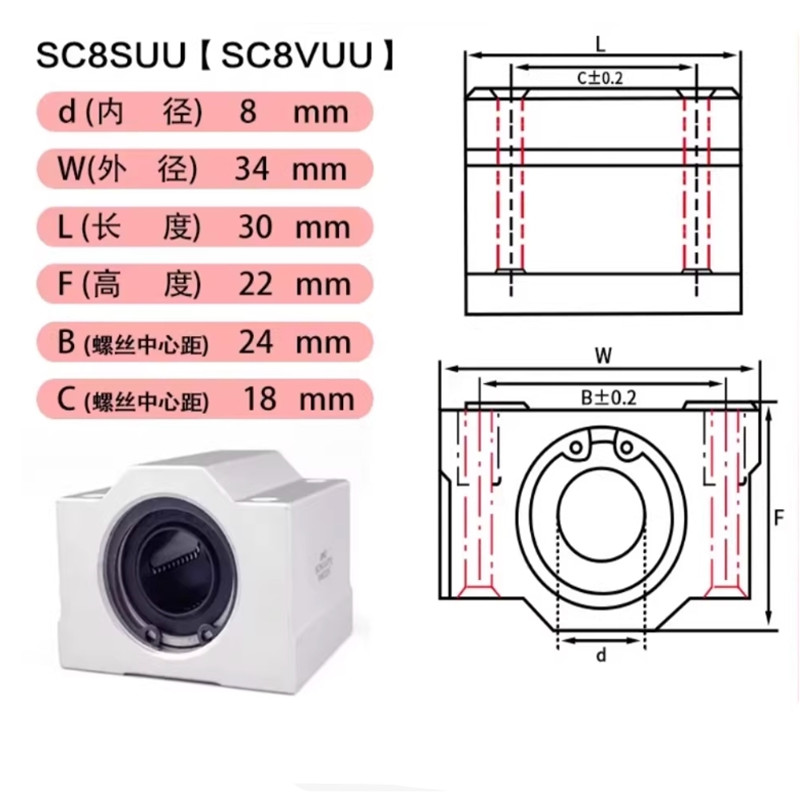 1PC SCS6UU SCS8UU SCS10UU SCS1 - Linear Rod 8Mm 评论和价格