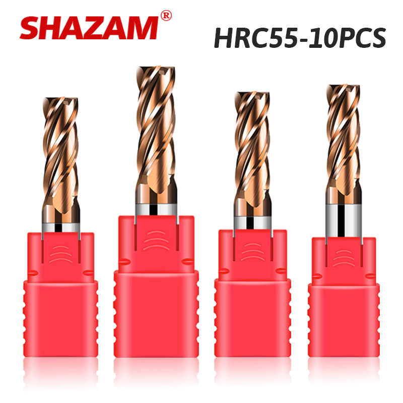 SHAZAM HRC55 4-Flute Flat End  - End Mill Set 评论和价格